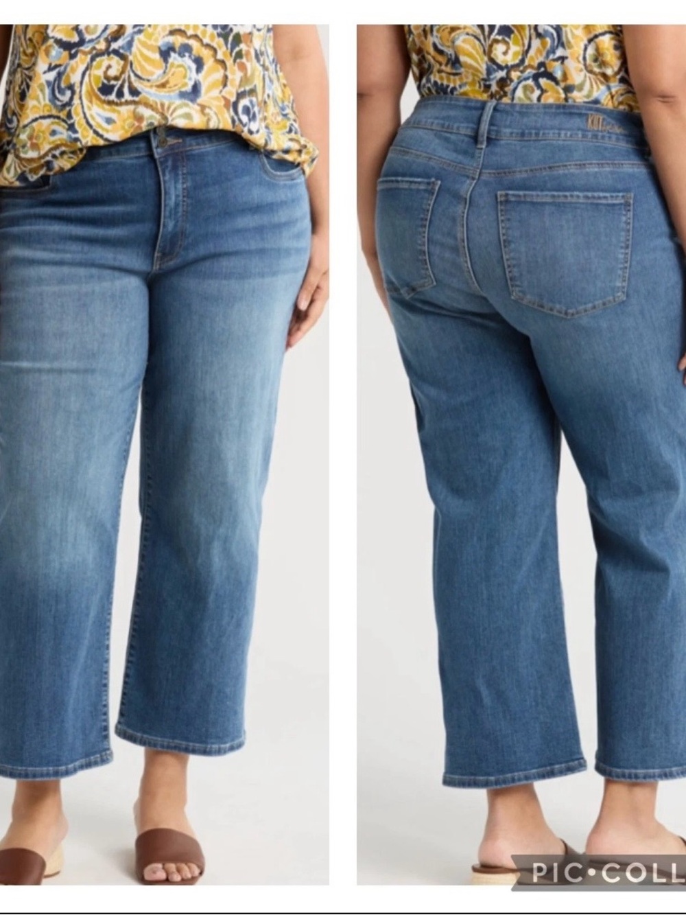Kut from the Kloth Mid-Blue Cropped Straight Jeans